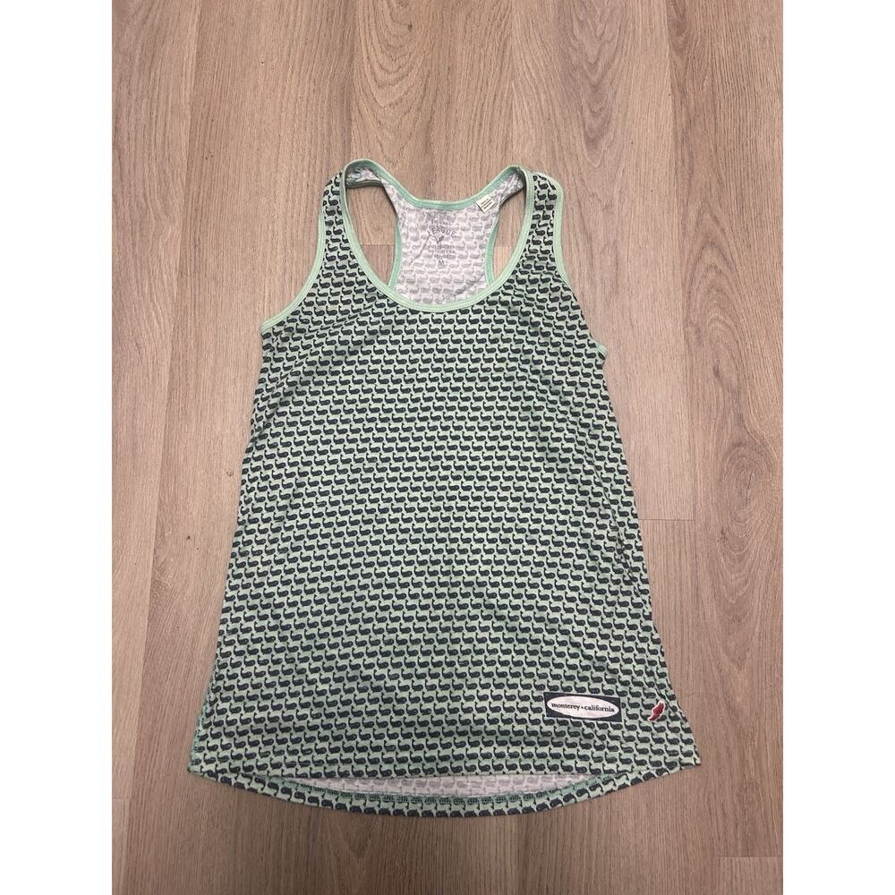 League Collegiate Outfitters Women's M Green Racerback Tank Top Animal Print